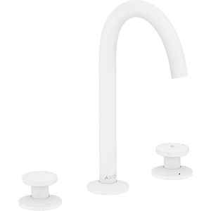 hansgrohe Axor One mitigeur lavabo 3 trous 48070700 projection 140mm, avec garniture de vidange push-open , blanc mat