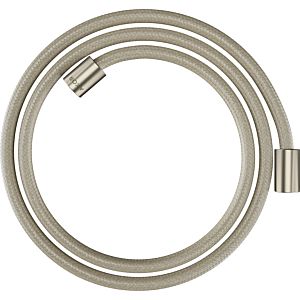 hansgrohe flexible de douche textile 28261820 1600 mm, écrou cylindrique des deux côtés, nickel brossé