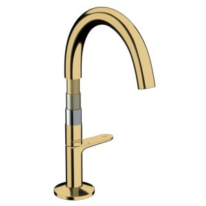hansgrohe Axor One wash basin mixer 48020990 projection 140mm, with push-open waste set, polished gold optic