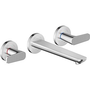 hansgrohe Axor Citterio C 3-hole wash basin mixer 49071000 cubic cut, chrome, concealed, wall mounting, projection 193mm