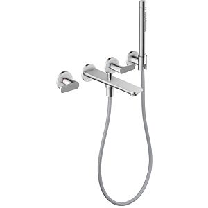 hansgrohe Axor Citterio C 3-hole bath mixer 49481000 cubic cut, chrome, concealed, wall mounting