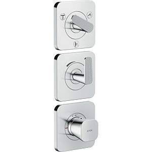 Hansgrohe Axor Citterio C thermostat module 380/120, 49711000 cubic cut, chrome, concealed, with rosettes
