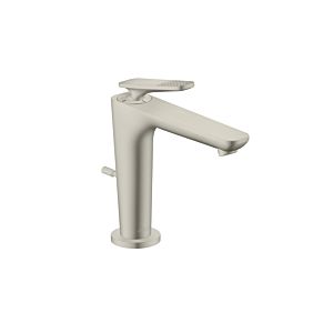 hansgrohe Axor Citterio C CoolStart 125 Waschtischarmatur 49031800 mit Zugstangen-Ablaufgarnitur, Cubic cut, Edelstahl Optik