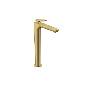 hansgrohe Axor Citterio C CoolStart Waschtischarmatur 49051990 cubic cut, polished gold optic, Ausladung 158mm, Ablauf unverschließbar
