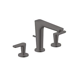 hansgrohe Axor Citterio C Waschtisch-3-Loch-Armatur 49060340 ohne Struktur, brushed black chrome, Ausladung 135mm, Zugstangen Ablaufgarnitur
