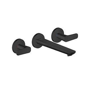 hansgrohe Axor Citterio C Waschtisch-3-Loch-Armatur 49070670 ohne Struktur, mattschwarz, UP Wandmontage, Ausladung 193mm