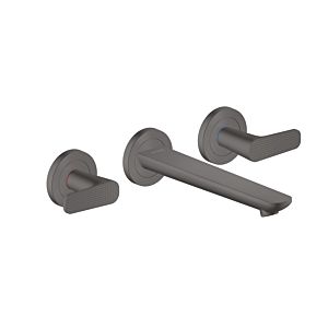 hansgrohe Axor Citterio C Waschtisch-3-Loch-Armatur 49071340 cubic cut, brushed black chrome, Unterputz, Wandmontage, Ausladung 193mm