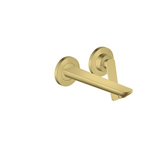 hansgrohe Axor Citterio C 2-Loch Einhebel-Waschtischmischer für Wandmontage 49110950 Unterputz, mit Auslauf 195 mm, Brushed Brass