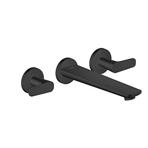 hansgrohe Axor Citterio C 3-hole bath mixer 49483670 cubic cut, matt black, concealed, wall mounting