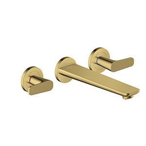 hansgrohe Axor Citterio C 3-hole bath mixer 49483990 cubic cut, polished gold optic, concealed, wall mounting
