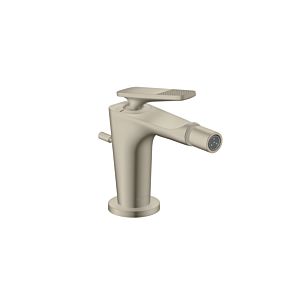 hansgrohe Axor Citterio C bidet mixer 49211820 cubic cut, brushed nickel, projection 113mm, pop-up waste set