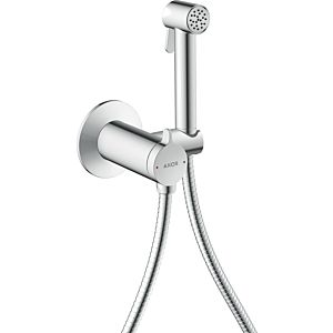 Douches bidette Hansgrohe AXOR Pommeau de douche bidette 29242000 1 jet rond pour eau mitigée avec support de pommeau de douche et flexible de douche 1,25 m, chromé