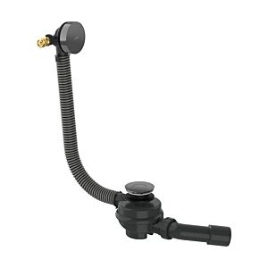hansgrohe AXOR Exafill Complete Set 42540330 Bathtub inlet, drain and overflow, polished black chrome