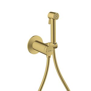 hansgrohe AXOR Bidette Showers Bidette Shower Head 29242990 1 spray type round for mixed water with shower head holder and shower hose 1.25 m, Polished Gold Optic