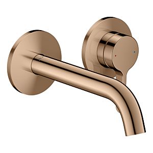 Mitigeur monocommande encastré hansgrohe AXOR One mitigeur lavabo 48170300 pour montage mural avec poignée à levier et bec 160 mm, or rouge poli