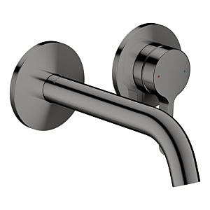 Mitigeur monocommande encastré hansgrohe AXOR One mitigeur lavabo 48170330 pour montage mural avec poignée à levier et bec 160 mm, chrome noir poli