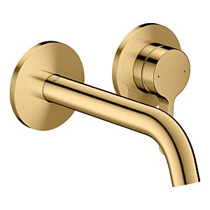 Mitigeur monocommande hansgrohe AXOR One mitigeur lavabo 48170990 encastré pour montage mural avec poignée à levier et bec 160 mm, aspect or poli