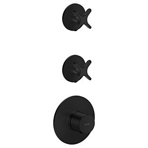 hansgrohe AXOR One Thermostatmodul 48712670 Unterputz, 2 Verbraucher, mit Kreuzgriff, schwarz matt
