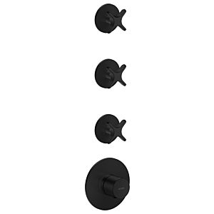 hansgrohe AXOR One thermostat module 48713670 concealed, 3 outlets, with cross handle, matt black