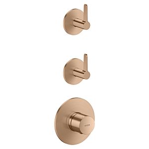 hansgrohe AXOR One Thermostatmodul 48722310 Unterputz, 2 Verbraucher, mit Hebelgriff, brushed red gold