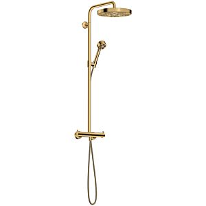 hansgrohe AXOR One shower system with thermostat and shower head 280 48795990 concealed, final installation set, 1 water-saving spray type, EcoSmart, 8 l/min, polished gold optic