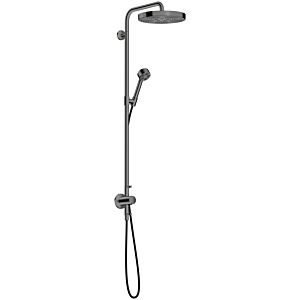 Système de douche hansgrohe AXOR One avec thermostat et pomme de douche 280 48796330, kit d&#39;installation final encastré, 1 type de jet, 12 l/min, chrome noir poli