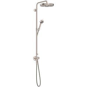 Système de douche hansgrohe AXOR One avec thermostat et pomme de douche 280 48796800 encastré, kit d&#39;installation finale, 1 type de jet, 12 l/min, finition inox
