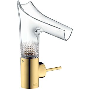 hansgrohe Axor Starck V 140 Waschtischarmatur 12122990,gold-optik,Glasauslauf mit Diamantschliff