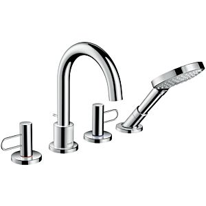 Axor Uno 4-Loch Wannenrandarmatur 38445820 Brushed Nickel, mit Bügelgriff