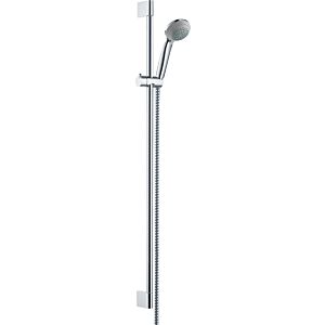 hansgrohe Brause Set Crometta 85 Mono 27729000 chrom, mit Unica Crometta Wandstange 90cm