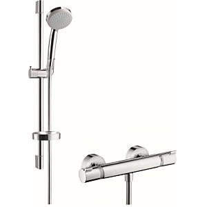 hansgrohe Brausekombination Croma 100 27032000 chrom, EcoSmart, DN 15, Stange 0,65 m