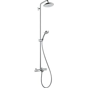 hansgrohe Showerpipe 27223000 Croma 220 Brausearm 400 mm schwenkbar, chrom, mit Thermostat