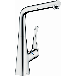 hansgrohe Metris M7114-H320 Küchenarmatur 73812000 chrom, mit sBox, mit Ausziehbrause