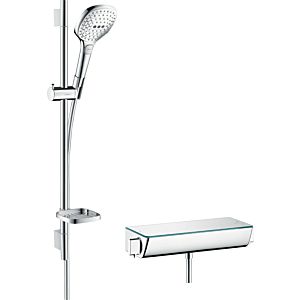 hansgrohe set de douche Ecostat Select 27038400 E 120 Combi. blanc / chromé , DN 15, 65cm, thermostat