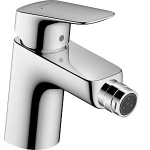 hansgrohe Logis 70 Bidet Armatur 71204000 chrom, Höhe 166 mm, Zugstangen Ablaufgarnitur