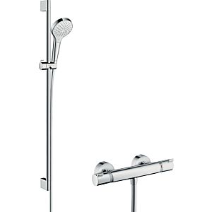 hansgrohe Croma Select S Combi Brausenset 27014400 weiss-chrom, 90 cm Shower Set