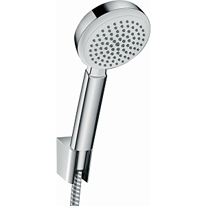 hansgrohe Crometta 100 1jet Wannen Set 26664400 weiss-chrom, 125 cm Schlauch Metaflex
