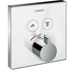 hansgrohe ShowerSelect thermostat de douche 15738400 thermostat encastré, 2 consommateurs, blanc chromé