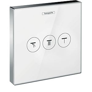 hansgrohe ShowerSelect Unterputzventil 15736400 3 Verbraucher, Glas weiß-chrom