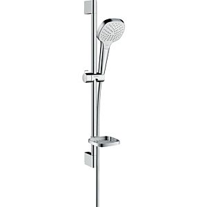 hansgrohe Croma Select E Vario Brauseset 26586400 weiss-chrom, Stange 65, mit Casetta Seifenschale