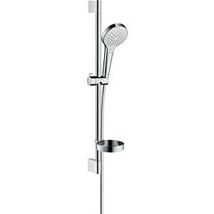 hansgrohe Croma Select S Vario Brauseset 26566400 weiss chrom, Stange 65, mit Casetta Seifenschale