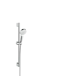 hansgrohe Crometta 1jet shower set 26535400 white chrome, EcoSmart 9 l/min, 65 cm bar