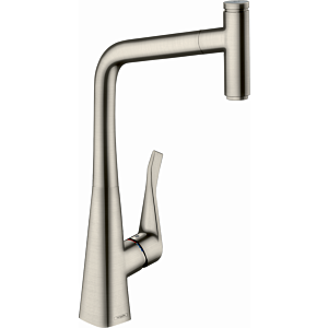 hansgrohe Metris Select M7115-H320 Küchenarmatur 73803800, Edelstahl-Optik, ausziehb. Auslauf, sBox
