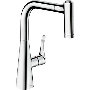 hansgrohe Metris mitigeur d&#39;évier 73823000 avec douchette extractible, 2jet, sBox, chromé