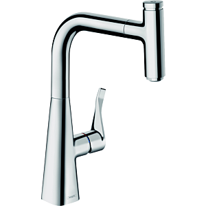 hansgrohe Metris Select M7115-H240 Küchenarmatur 73802000, chrom, ausziehbarer Auslauf, mit sBox