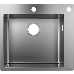 Hansgrohe S712-F450 Einbauspüle 43305800 edelstahl, 1 Hauptbecken, Hahnloch/Loch vorgebohrt