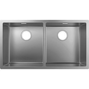 Hansgrohe S719-U765 Unterbauspüle 43430800 edelstahl, 370x370mm, 2 Hauptbecken
