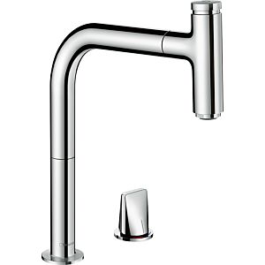 hansgrohe Metris Select M7119-H200 Küchenarmatur 73804000, chrom, 2 Loch, Ausziehauslauf, mit sBox