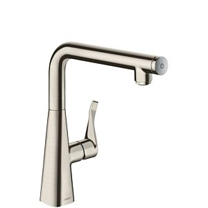 hansgrohe Metris Select 260 Küchenarmatur 14847800 Edelstahl-Optik, schwenkbarer Auslauf