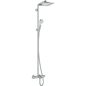 hansgrohe Crometta E 240 Showerpipe 27298000 chrom, 1jet, 240 x 240 mm, mit Wannenthermostat